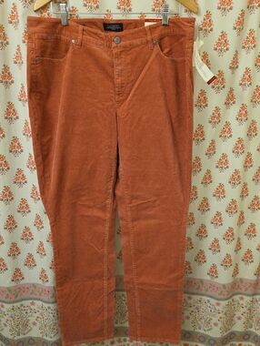 Talbots Burnt Orange Corduroy Straight Pants